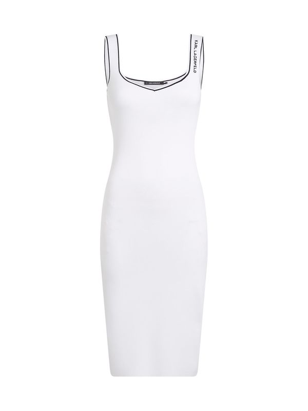 Karl Lagerfeld Karl Lagerfeld Pletena obleka 'ESSENTIAL'  črna / bela