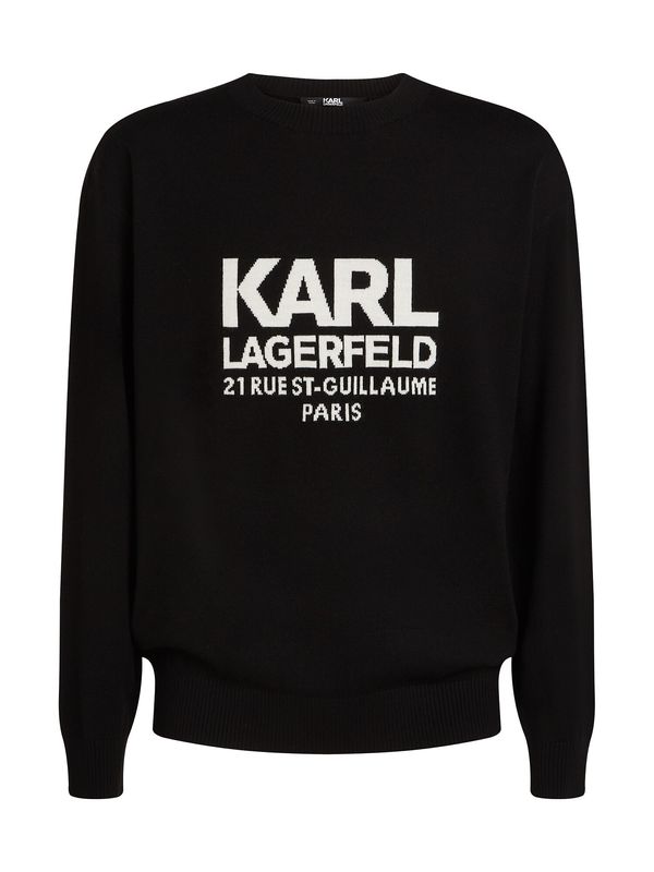 Karl Lagerfeld Karl Lagerfeld Pulover 'Rue St-Guillaume'  črna / bela