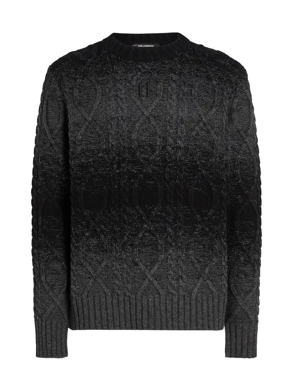 Karl Lagerfeld Karl Lagerfeld Pulover  temno siva / črna