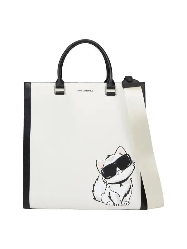 Karl Lagerfeld Karl Lagerfeld Ročna torbica 'Ikon Choupette'  črna / bela