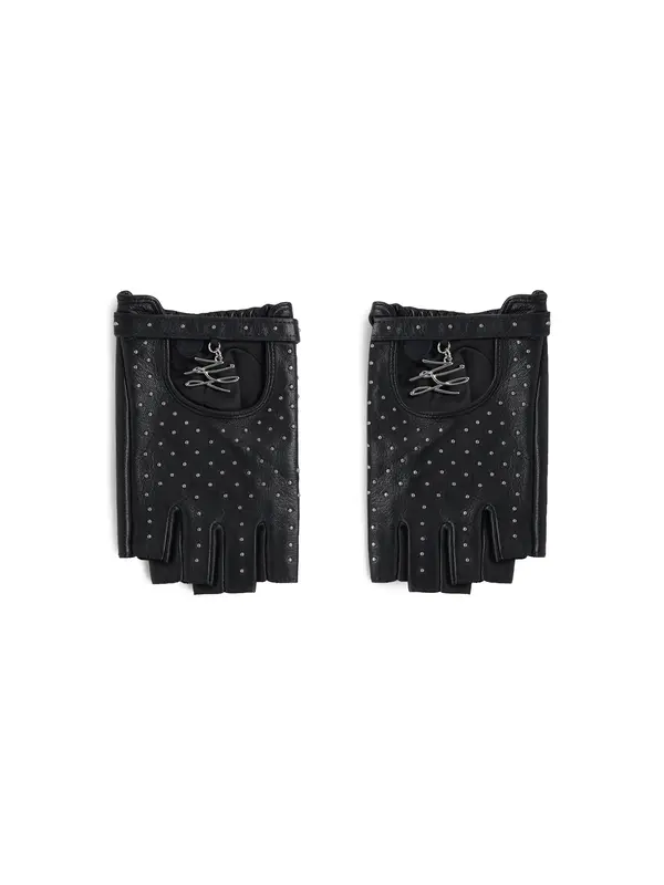 Karl Lagerfeld Karl Lagerfeld Rokavice s kratkimi prsti ' K/Autograph Fingerlose Handschuhe mit Nieten '  črna