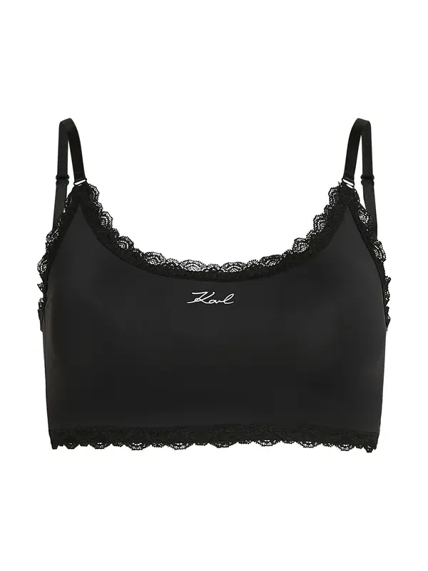 Karl Lagerfeld Karl Lagerfeld Spodnja majica ' Bralette mit Signature-Spitzenbesatz '  črna