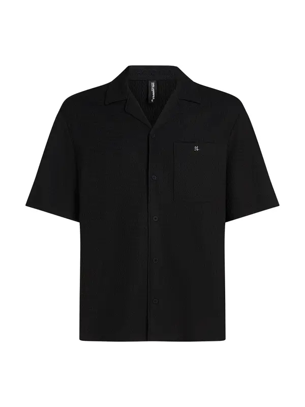 Karl Lagerfeld Karl Lagerfeld Srajca ' Strukturiertes Strand-Shirt '  črna