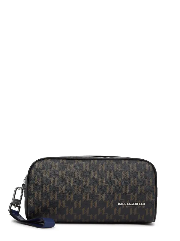 Karl Lagerfeld Karl Lagerfeld Toaletna torbica 'Monogram'  brokat / črna