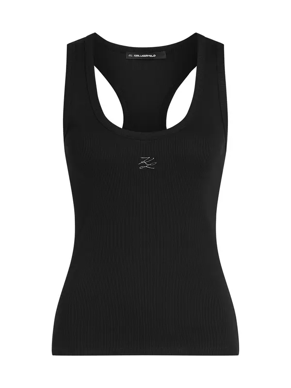 Karl Lagerfeld Karl Lagerfeld Top 'Autograph'  črna / bela
