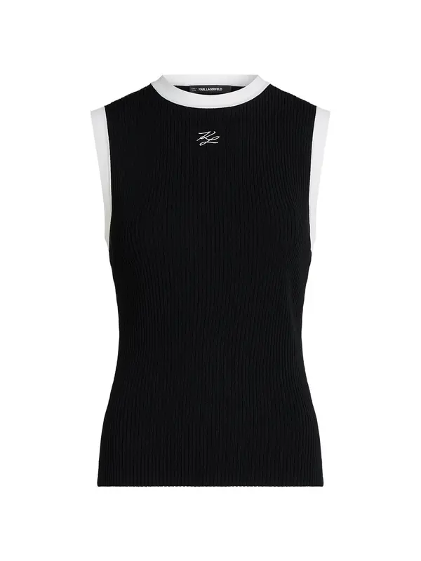 Karl Lagerfeld Karl Lagerfeld Top z naramnicami  črna / bela