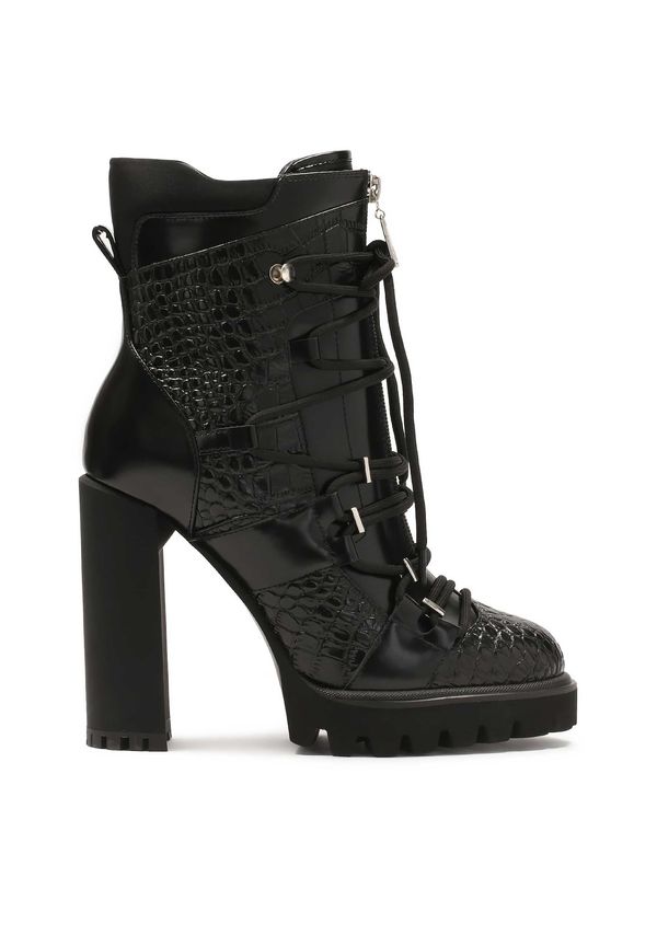 Kazar Kazar Gležnarji z vezalkami  črna