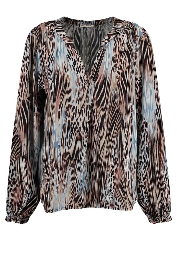 Key Largo Key Largo Bluza 'Roots'  opal / svetlo rjava / temno rjava / črna