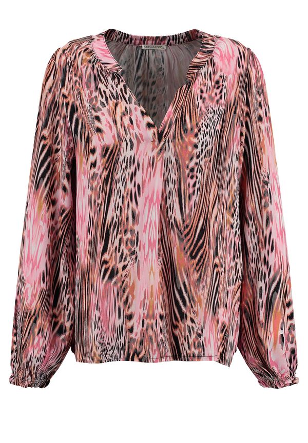 Key Largo Key Largo Bluza 'Roots'  svetlo oranžna / roza / svetlo roza / črna