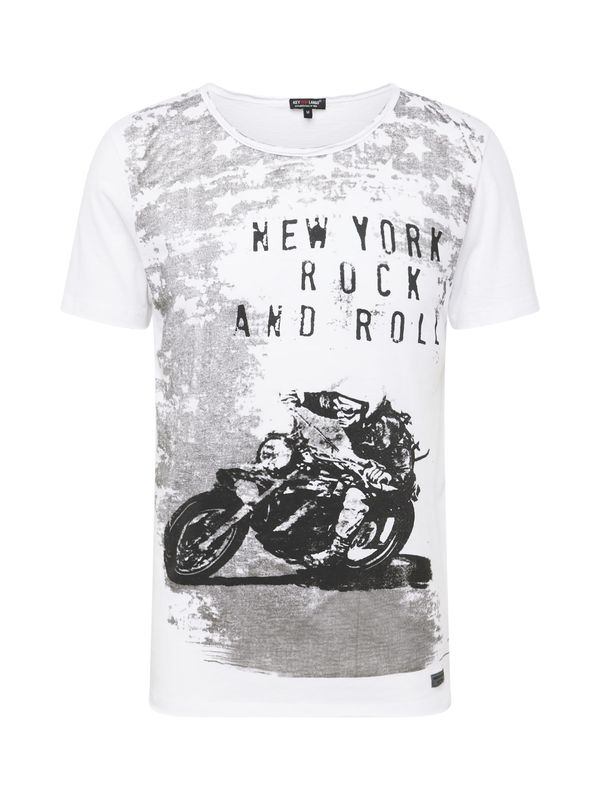 Key Largo Key Largo Majica 'CAFE RACER'  pegasto siva / pegasto črna / bela