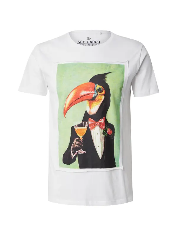 Key Largo Key Largo Majica 'HORNBILL'  svetlo zelena / oranžna / črna / naravno bela