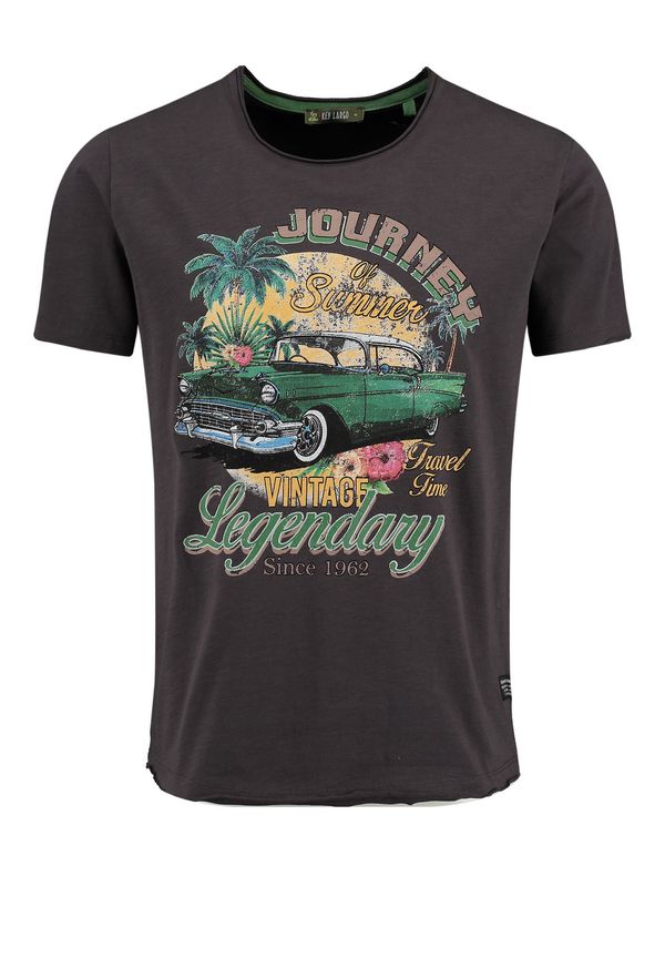 Key Largo Key Largo Majica 'Journey'  rumena / antracit / zelena / temno roza