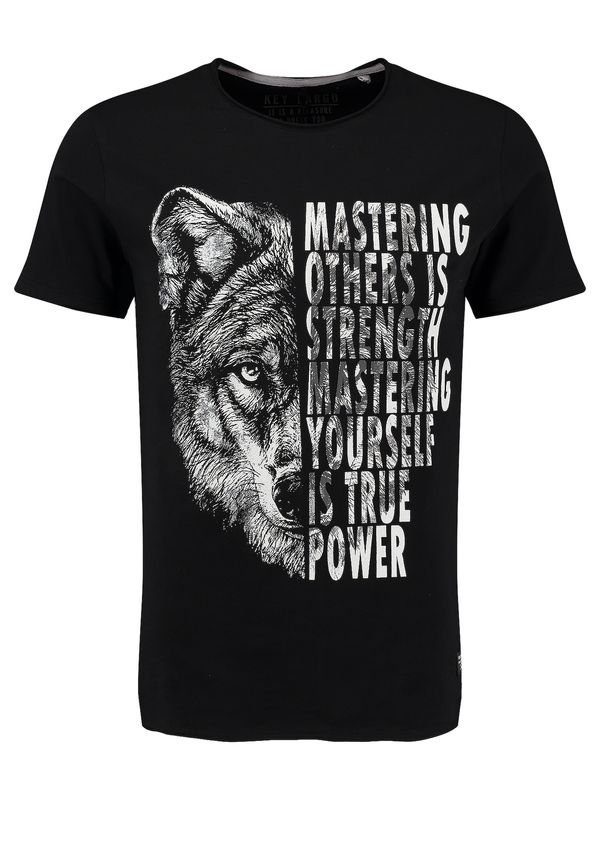 Key Largo Key Largo Majica 'Mastering'  siva / črna / bela