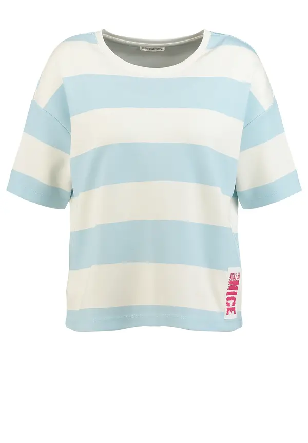 Key Largo Key Largo Majica 'Newport'  pastelno modra / bela
