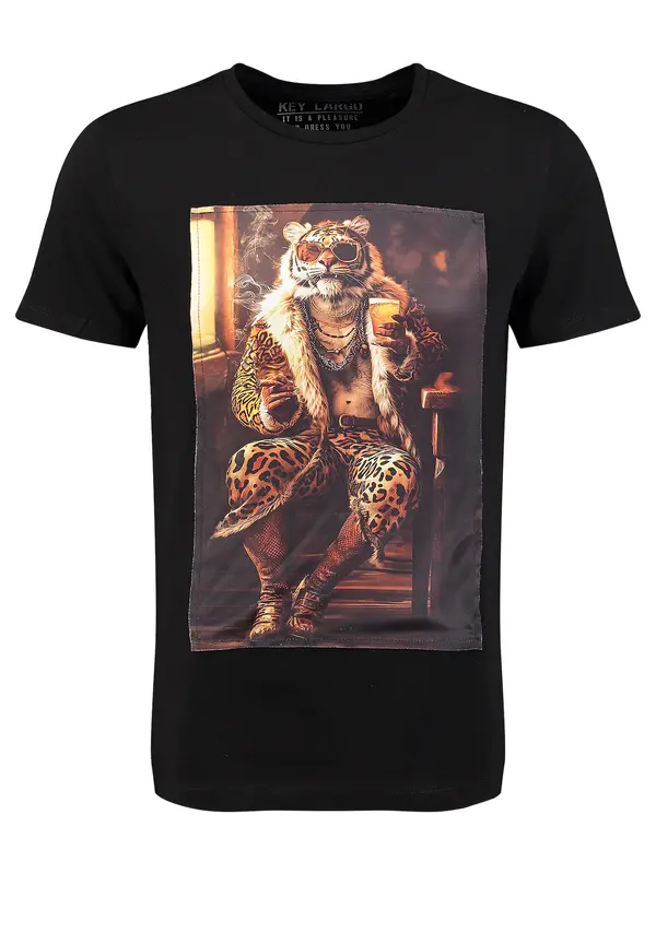 Key Largo Key Largo Majica 'Pimp Tiger'  rjava / kapučino / oranžna / črna