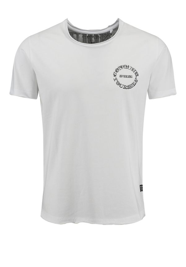 Key Largo Key Largo Majica 'Postcard'  svetlo modra / kari / črna / bela