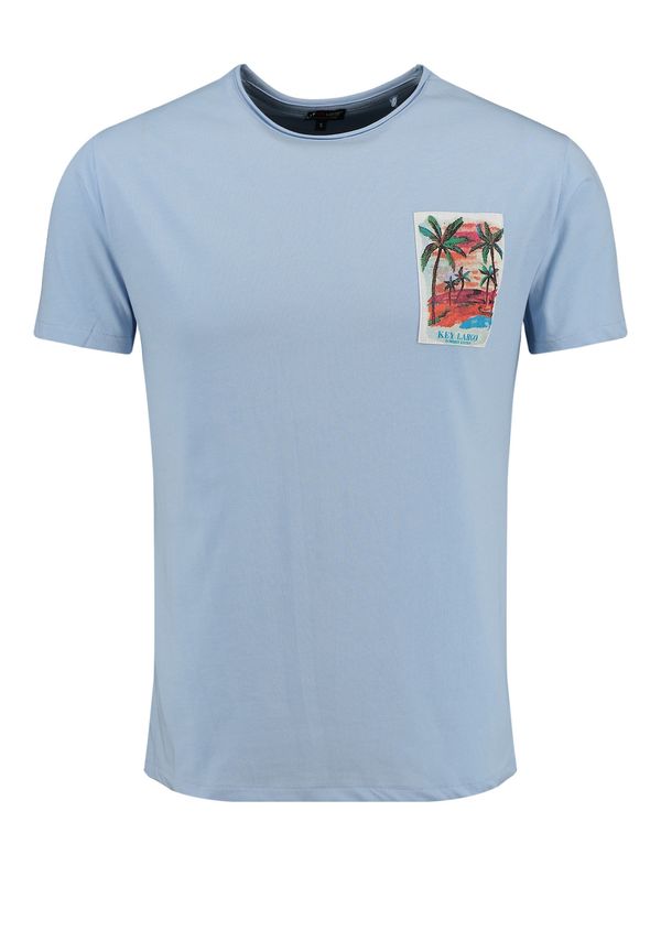 Key Largo Key Largo Majica 'Vibes'  svetlo modra / temno zelena / rdeča