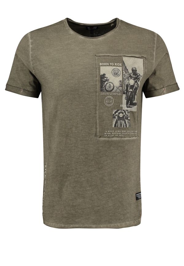 Key Largo Key Largo Majica 'WHEELS'  zelena / mešane barve