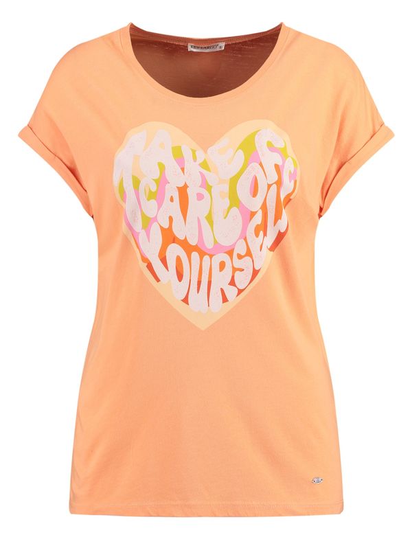 Key Largo Key Largo Majica 'WT CAREFUL'  rumena / oranžna / roza