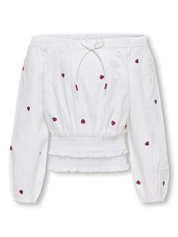 KIDS ONLY KIDS ONLY Bluza 'KOGLina Grace'  karminsko rdeča / bela