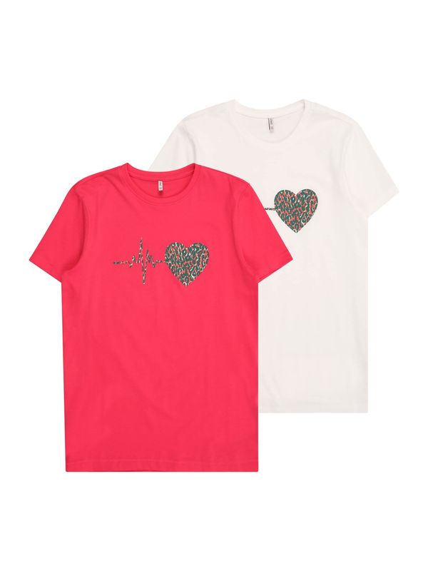 KIDS ONLY KIDS ONLY Majica 'KOGCONNIE'  temno zelena / oranžna / malina / bela