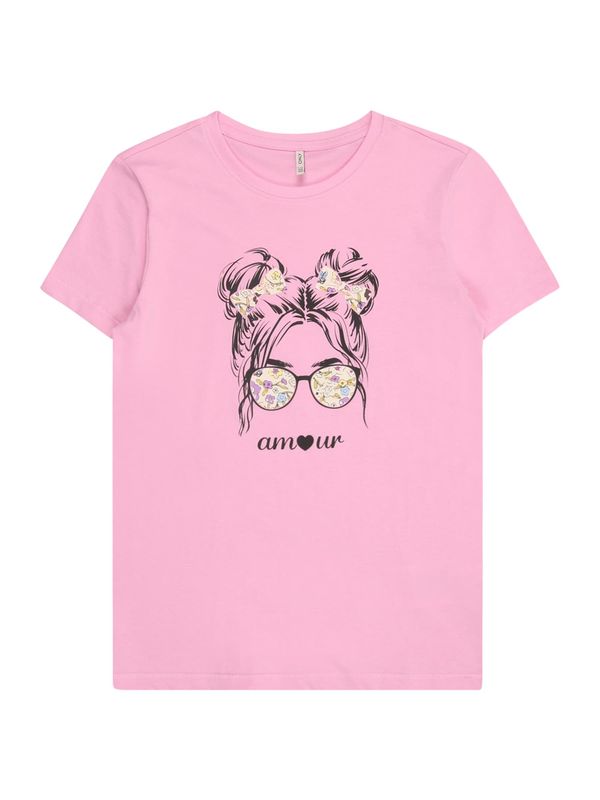 KIDS ONLY KIDS ONLY Majica 'KOGKITA'  svetlo modra / rumena / svetlo roza / črna