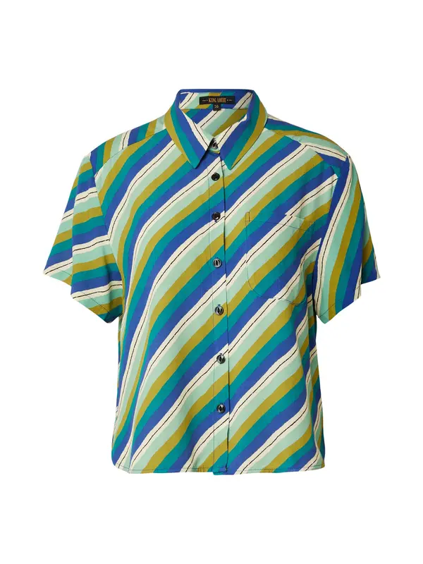King Louie King Louie Bluza 'Evelina'  modra / cijansko modra / rumena / limeta