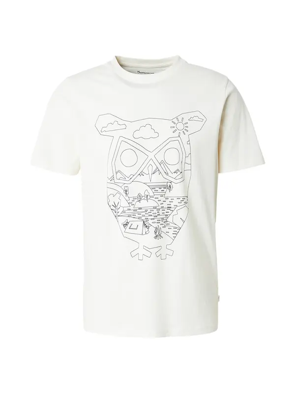KnowledgeCotton Apparel KnowledgeCotton Apparel Majica  črna / bela