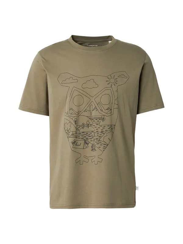 KnowledgeCotton Apparel KnowledgeCotton Apparel Majica  kaki / črna