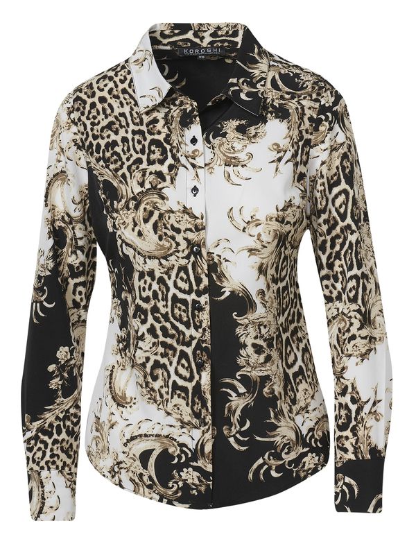 KOROSHI KOROSHI Bluza  bež / črna / bela