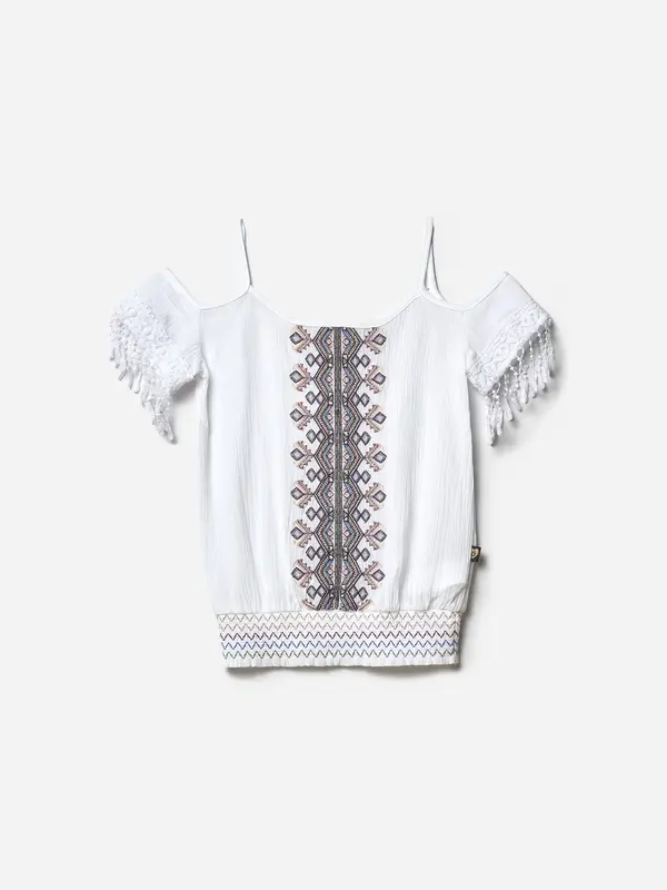 KOROSHI KOROSHI Bluza  bež / modra / črna / bela