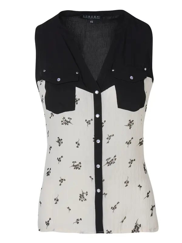 KOROSHI KOROSHI Bluza  črna / off-bela