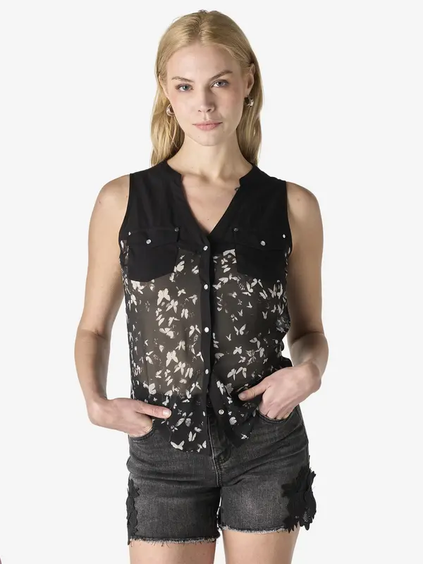 KOROSHI KOROSHI Bluza  črna / off-bela