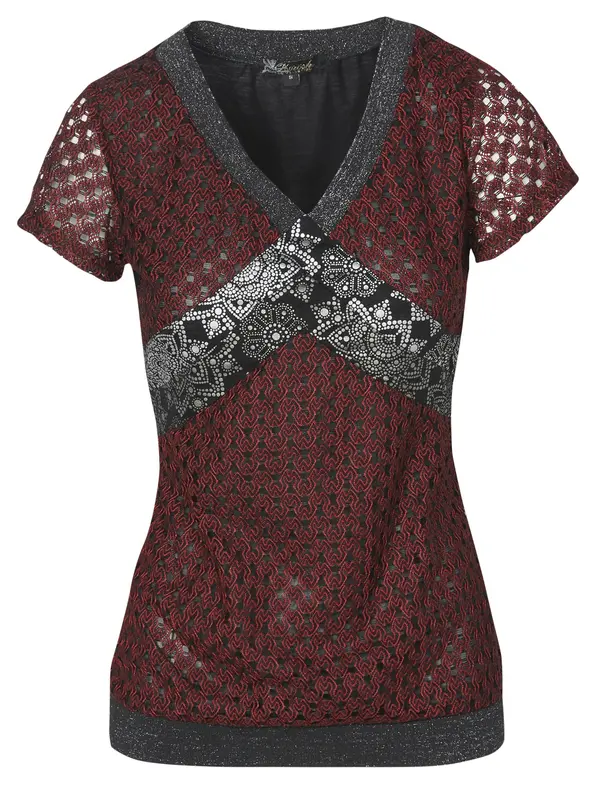 KOROSHI KOROSHI Bluza  rdeča / črna / bela