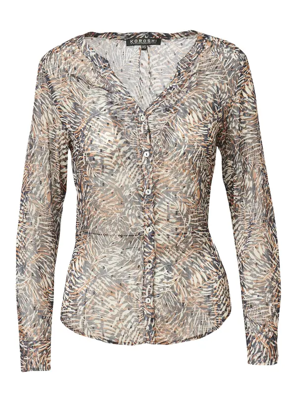 KOROSHI KOROSHI Bluza  rjava / črna / off-bela