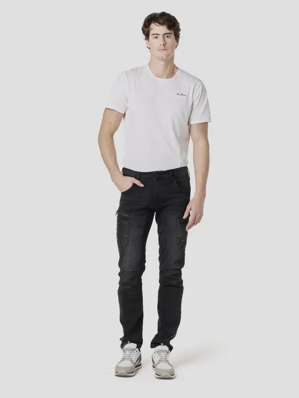 KOROSHI KOROSHI Kargo kavbojke  črn denim