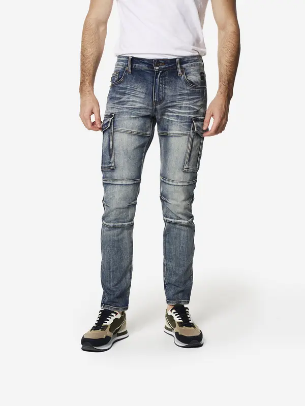KOROSHI KOROSHI Kargo kavbojke  moder denim