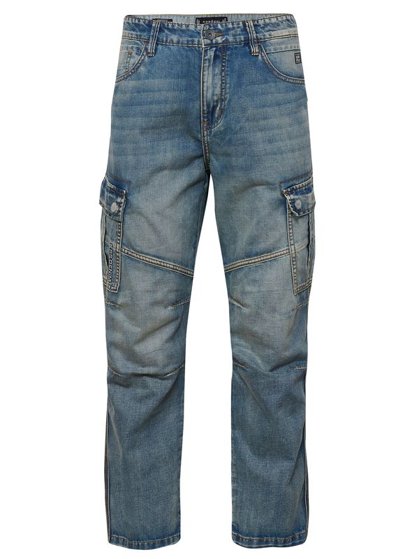 KOROSHI KOROSHI Kargo kavbojke  moder denim / rjava