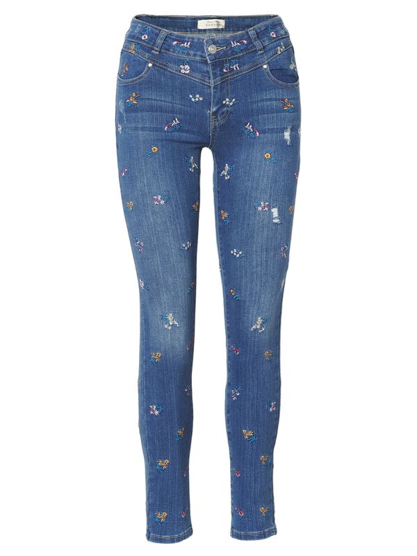 KOROSHI KOROSHI Kavbojke  azur / moder denim / rumena / bela