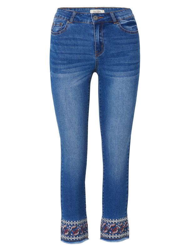 KOROSHI KOROSHI Kavbojke  moder denim / rubin rdeča / bela