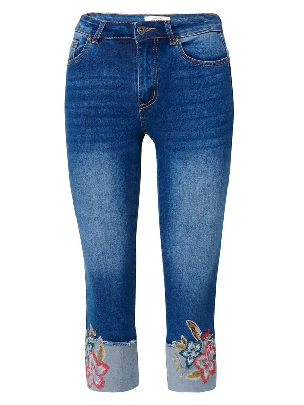 KOROSHI KOROSHI Kavbojke  moder denim / žafran / rdeča / bela