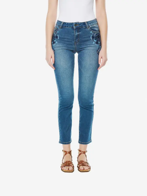 KOROSHI KOROSHI Kavbojke  nebeško modra / moder denim / temno modra