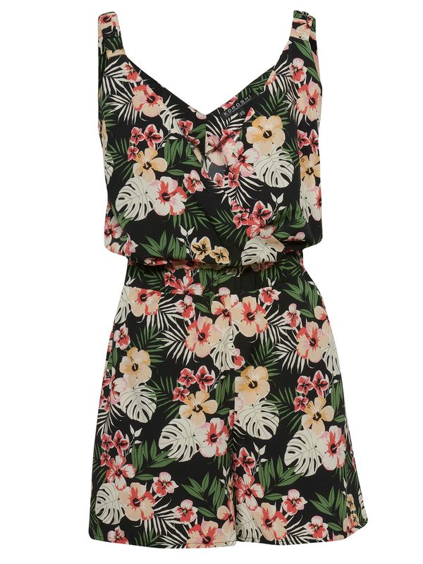 KOROSHI KOROSHI Kombinezon  zelena / svetlo rdeča / črna / bela