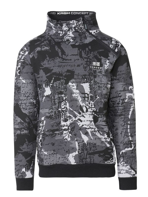 KOROSHI KOROSHI Majica  temno siva / črna / bela