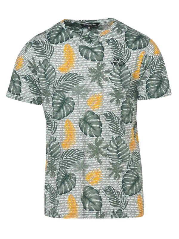 KOROSHI KOROSHI Majica  zlato-rumena / kaki / meta / bela