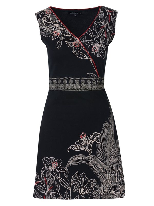 KOROSHI KOROSHI Obleka  svetlo bež / rdeča / črna