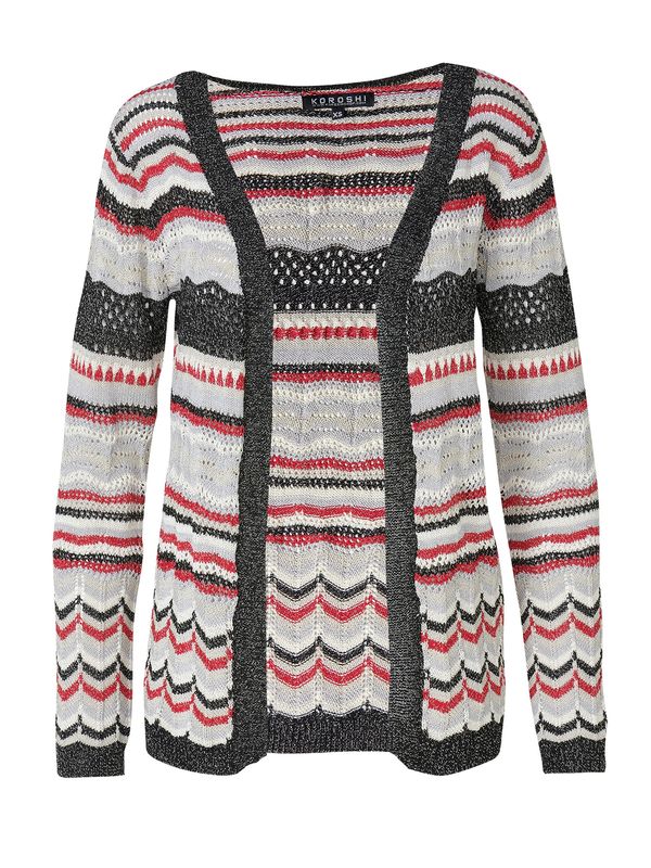 KOROSHI KOROSHI Pletena jopa  svetlo modra / svetlo siva / brusnica / črna