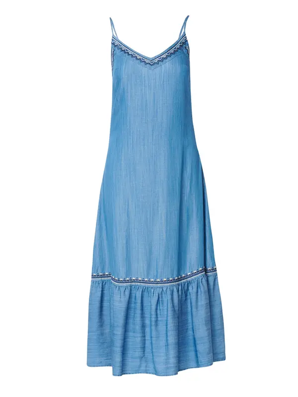 KOROSHI KOROSHI Poletna obleka  mornarska / moder denim / bela