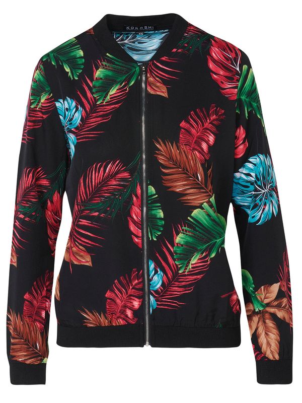 KOROSHI KOROSHI Prehodna jakna  azur / zelena / ognjeno rdeča / črna