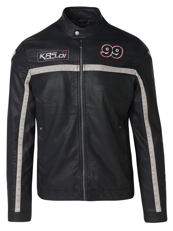 KOROSHI KOROSHI Prehodna jakna  svetlo siva / rdeča / črna